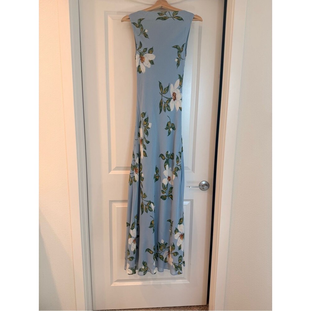 NEW Reformation Magnus Dress louisiana Light Blue Floral Tiered maxi Dress, XS - Picture 10 of 13
